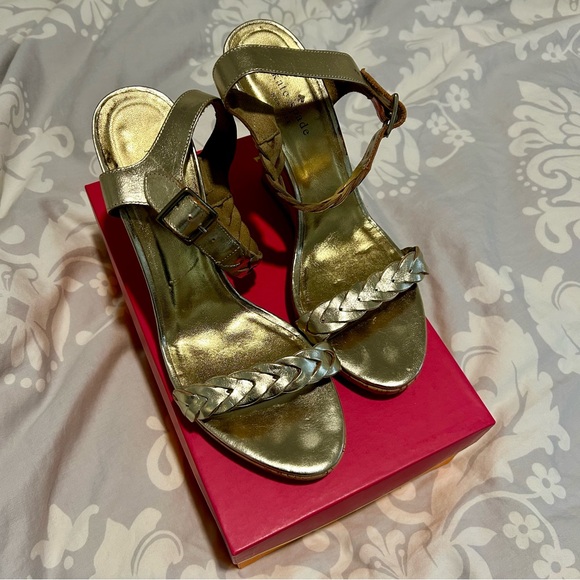 Kate Spade Vivenne Old Gold Cork Wedge Sandal - Picture 3 of 5